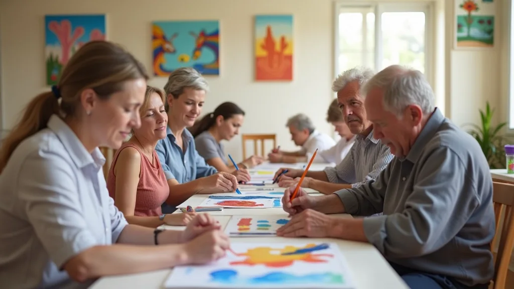 Aula de formación de personas adultas con estudiantes atendiendo a una clase