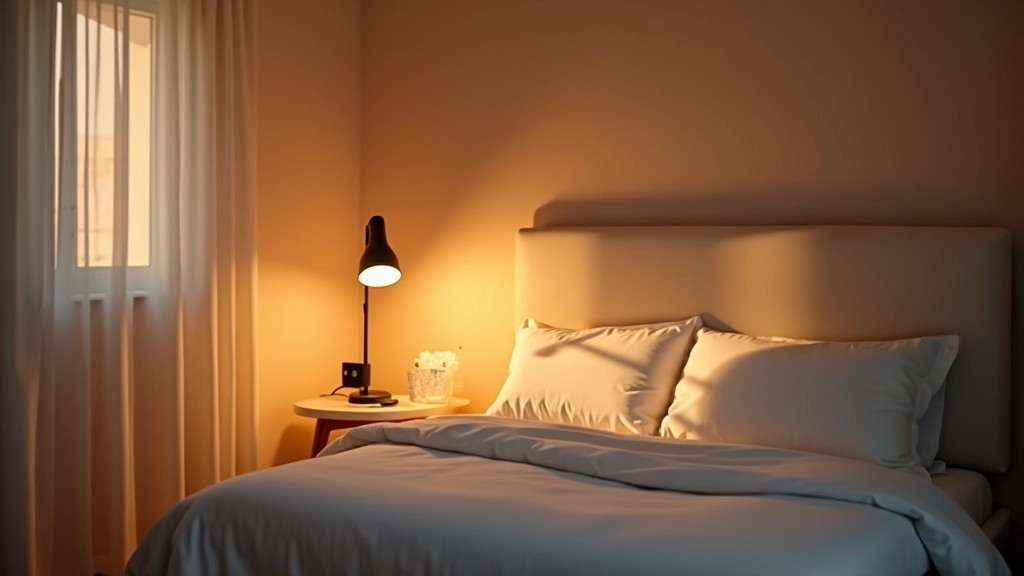 Diferentes tipos de luminária de quarto mostrando luz ambiente, leitura e iluminação indireta ajustável