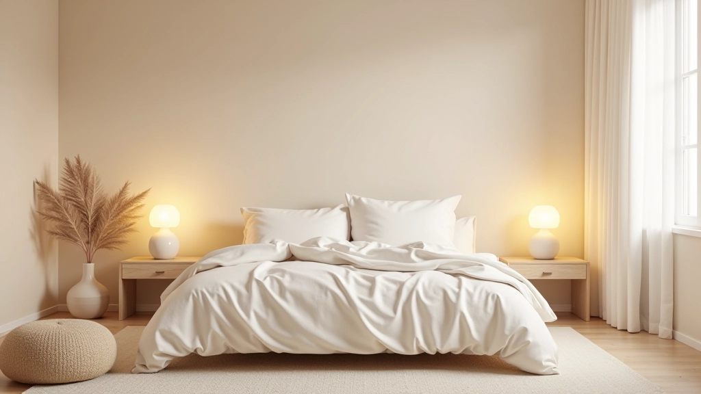 Quarto com tons neutros e calmantes